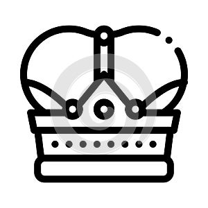 Royal crown icon vector outline illustration