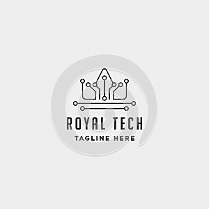 royal crown internet logo design luxury technology icon symbol sign