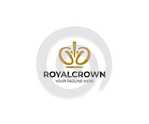 Royal Crown Logo Template. Diadem Vector Design