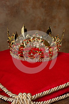 Royal crown on pillow