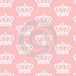 Royal crown on pink background