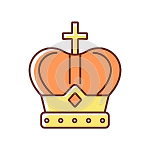Royal crown RGB color icon