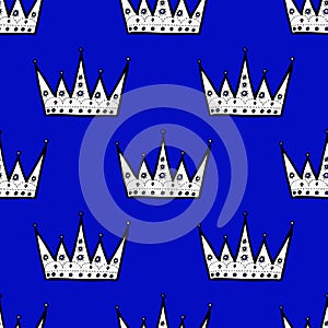 Royal crown seamless pattern