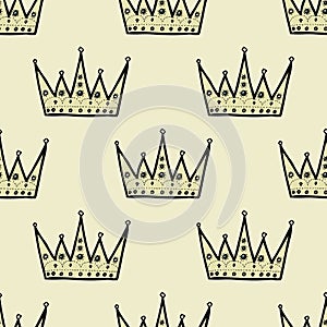 Royal crown seamless pattern