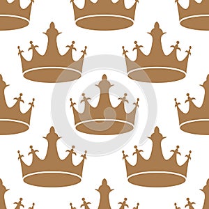 Royal Crown Seamless pattern. Flat Vector Illustration