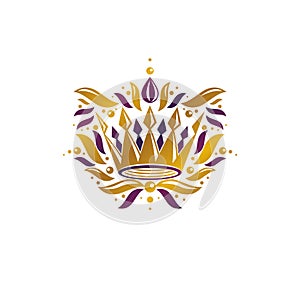 Royal Crown vector illustration. Heraldic design element. Retro