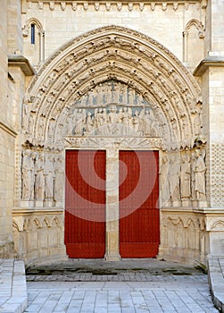 Royal Door -Portail Royale- of the Cathedral of Saint Andre, Bordeaux Gironde France