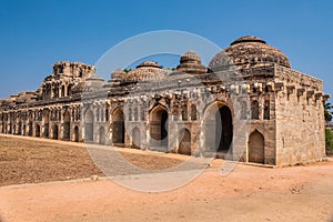 Royal elephant stables of Hampi