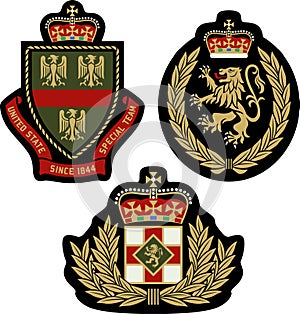 Royal emblem badge shield