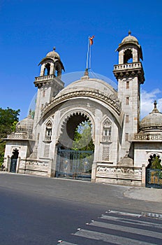 Royal entrance gate of The Lakshmi Vilas Palace, was built by Maharaja Sayajirao Gaekwad 3rd in 1890, Vadodara Baroda, Gujarat