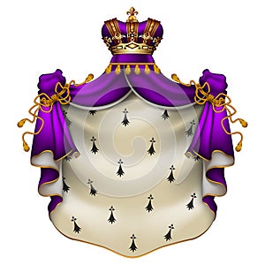Royal ermine mantle. Heraldic illustration