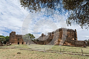 Royal Fasil Ghebbi palace, castle in Gondar, Ethiopia, cultural Heritage architecture