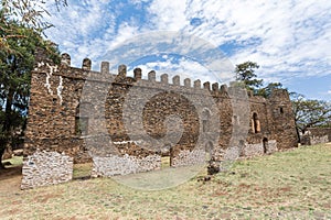 Royal Fasil Ghebbi palace, castle in Gondar, Ethiopia, cultural Heritage architecture