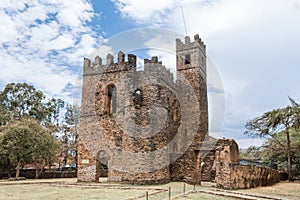 Royal Fasil Ghebbi palace, castle in Gondar, Ethiopia, cultural Heritage architecture