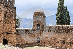 Royal Fasil Ghebbi palace, castle in Gondar, Ethiopia, cultural Heritage architecture