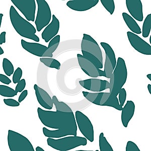 Royal fern seamless pattern of green leaf foliage