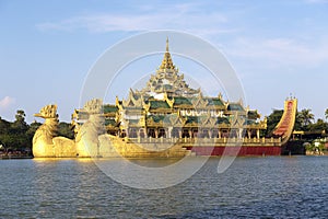 The Royal Floating Barge, Karaweik Lake Yangon, Burma