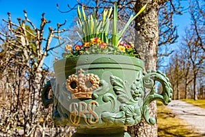 Royal flower pot in the Drottningholm Palace in Sweden
