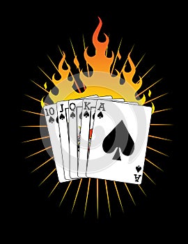 Royal Flush on Fire!