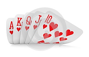 Royal Flush Playing Cards Isolated