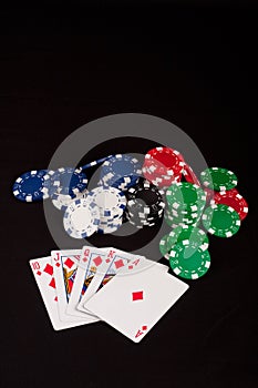 Royal Flush and Poker Chips