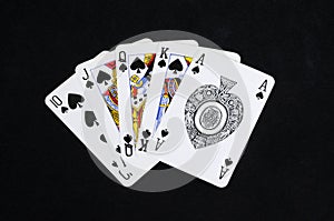 Royal flush poker hand.