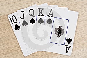 Royal flush spades - casino playing poker cards