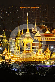 The royal funeral pyre of King Bhumibol Adulyadej`s at Sanam Luang, Bangkok, Thailand