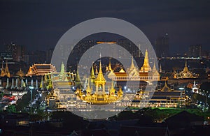 the Royal funeral pyre for King Bhumibol Adulyadej in twiligth.