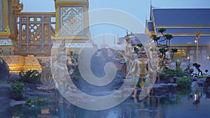 The royal funeral pyre of King and Temple of the Emerald Buddha, Wat Phra Kaew, Temple of Dawn in Bangkok, Thailand