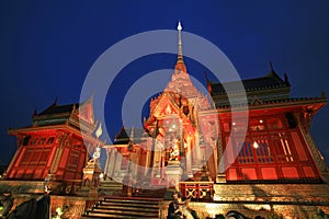 Royal funeral pyre of princess at night