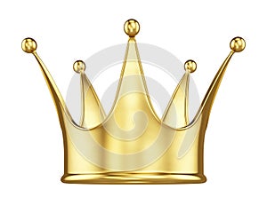 Royal gold crown isolated on white