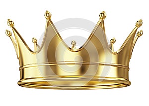 Royal gold crown isolated on white