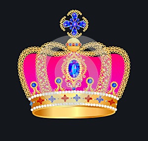 Royal gold crown with jewels