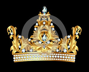 Royal gold crown with jewels