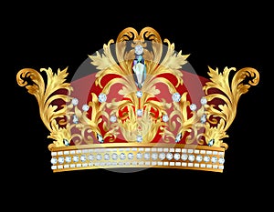 Of royal gold crown with jewels