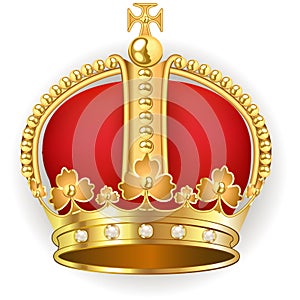 royal gold crown with jewels and ornament
