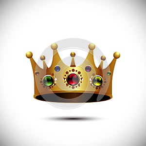 Royal gold crown. Vector illustration