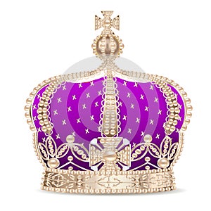 royal Golden Crown with pearls