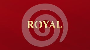 Royal golden lettering on red silky backdrop