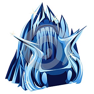 Royal Gothic throne of ice, image in cartoon style