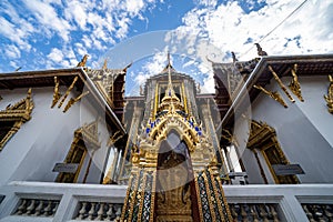 The Royal Grand Palace in Bangkok Thailand - wide angle view of temple Hor Phra Ratchaphonganuson