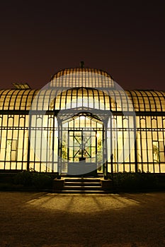 Royal greenhouse at night