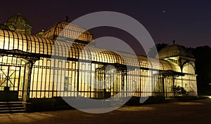 Royal greenhouse at night