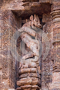 Royal Guard of Konark - Gajasimha at Hindu Sun Temple Complex, Konark, India. UNESCO