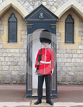 Royal guard in red uniform