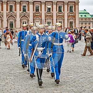The Royal Guards Ceremony at the Royal Palace of Stockholm, part of the preserved historical tradition