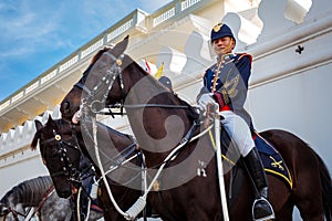 Royal Horse Guards at the Grand Palace in Bangkok