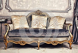 Royal interior, sofa, Living room, antique, stylish, luxurious,