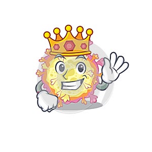 The Royal King of coronaviridae virus cartoon character design with crown